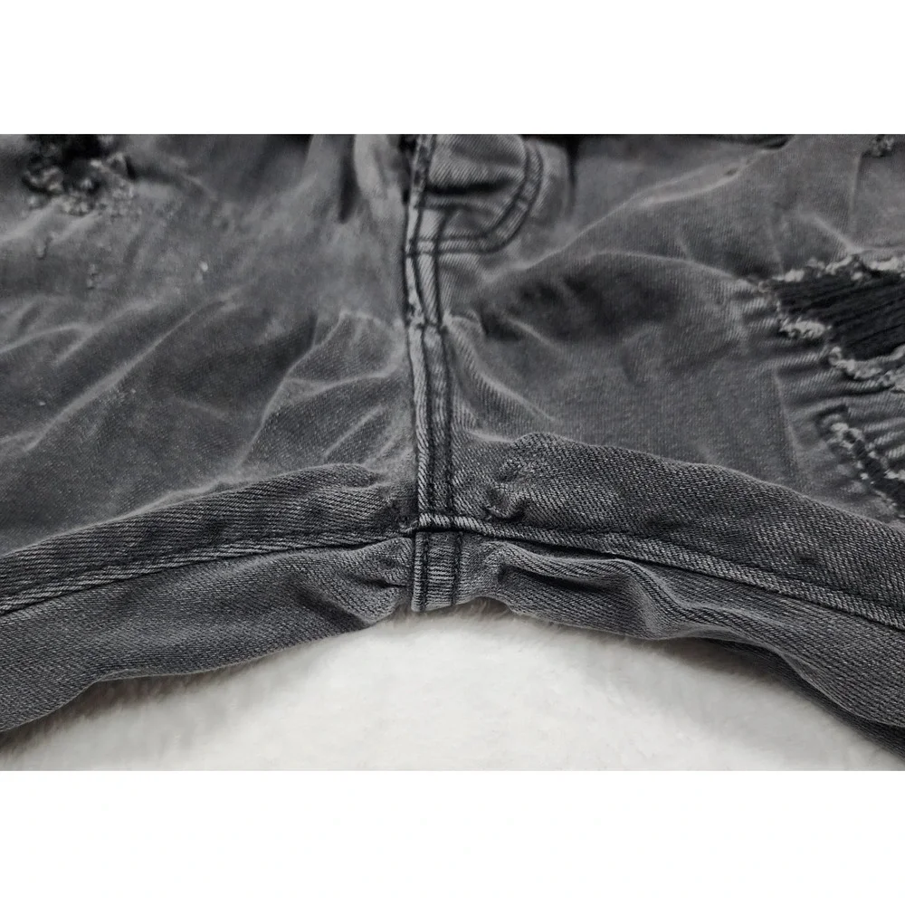 True Religion Rocco Jeans Mens Size 30 Black Relaxed Skinny Ripped Distressed